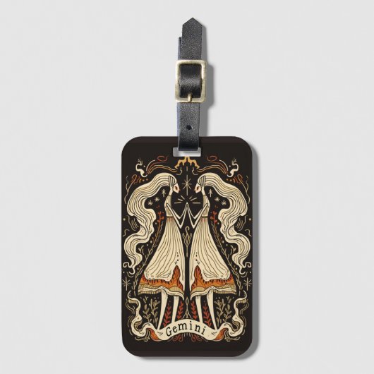 ラゲッジタグジェミニシナ〔占星術の〕十二宮図アート ラゲッジタグ (正面縦)