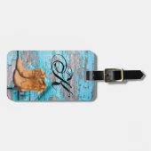 ラゲッジタグパーソナライズされたブルーウッドバーンドドアブーツ ラゲッジタグ (正面横)