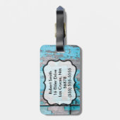 ラゲッジタグパーソナライズされたブルーウッドバーンドドアブーツ ラゲッジタグ (裏面縦)