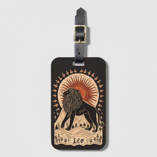 ラゲッジタグレオシアル〔占星術の〕十二宮図アート ラゲッジタグ (正面縦)