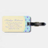 ラゲッジタグ名を付けた紫の青のパターン ラゲッジタグ (裏面横)