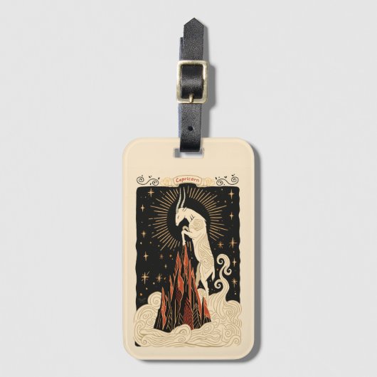ラゲッジタグ山羊座シナ〔占星術の〕十二宮図アート ラゲッジタグ (正面縦)