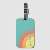 ラゲッジタグ虹のターゲット虹の青、桃 ラゲッジタグ (正面縦)
