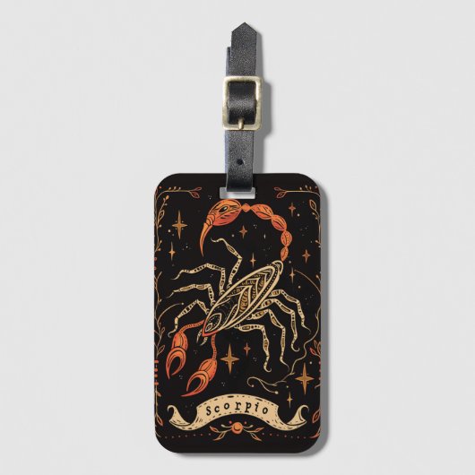 ラゲッジタグ蠍座シナ〔占星術の〕十二宮図アート ラゲッジタグ (正面縦)