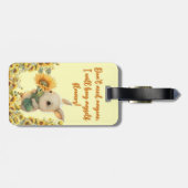 ラゲッジタグ |かわいいウサギのひまわり持ち (裏面横)