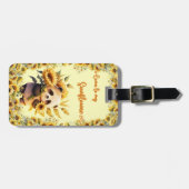 ラゲッジタグ |かわいいパンダひまわり持ち (正面横)