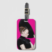 ラゲッジタグ.ピンクさくらんぼパイ。 ラゲッジタグ (正面縦)