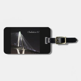 ラゲッジタグ、夜のブリッジCharleston SC ラゲッジタグ