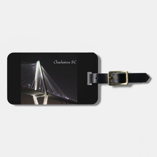 ラゲッジタグ、夜のブリッジCharleston SC ラゲッジタグ (正面横)