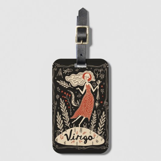 ラゲッジタグ《星座》乙女座シナ〔占星術の〕十二宮図アート ラゲッジタグ (正面縦)