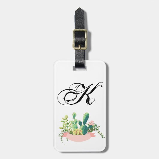 ラゲッジタパーソナライズされたグボヘミアンサボクサボテン ラゲッジタグ (正面縦)