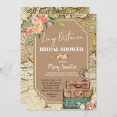 ラゲッジ長距離ブライダルシャワー招待 招待状 (正面/裏面)