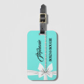 ラゲッパーソナライズされたグタグアクアはっきりした&ブギーギフト ラゲッジタグ (正面縦)