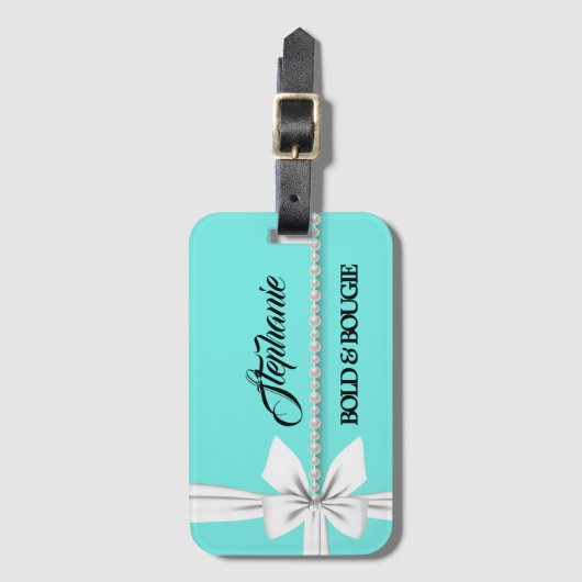 ラゲッパーソナライズされたグタグアクアはっきりした&ブギーギフト ラゲッジタグ (正面縦)