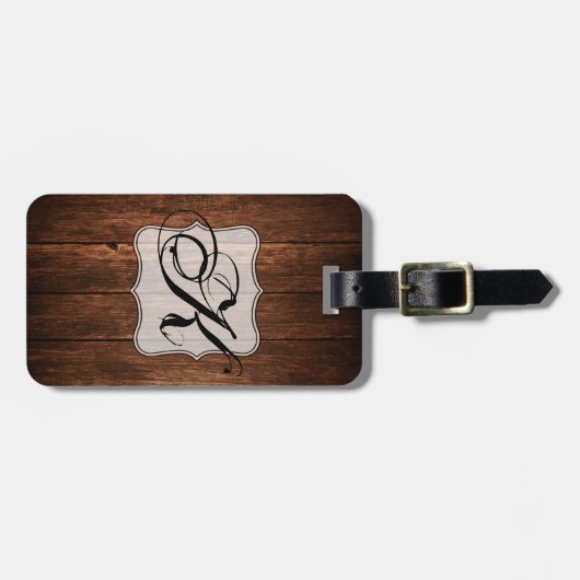 ラゲッパーソナライズされたグタグバーンウッドカントリー素朴 ラゲッジタグ (正面横)