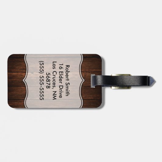 ラゲッパーソナライズされたグタグバーンウッドカントリー素朴 ラゲッジタグ (裏面横)