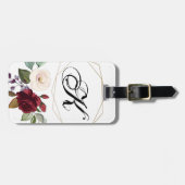 ラゲッパーソナライズされたグタグホワイトローズ金ゴールドゲー ラゲッジタグ (正面横)