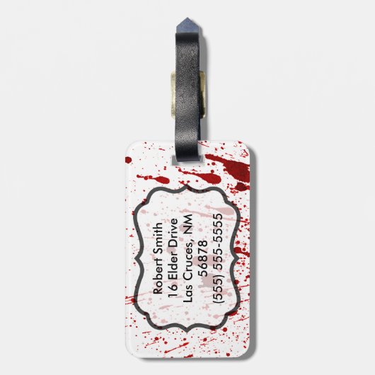 ラゲッパーソナライズされたグタグ血（ばちゃばちゃ）跳ねるヴァンパイアゴ ラゲッジタグ (裏面縦)