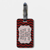 ラゲッパーソナライズされたジタグスカルバラゴシック・シェブロン ラゲッジタグ (裏面縦)