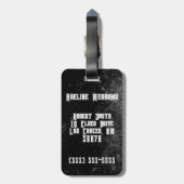 ラゲッパーソナライズされたジタグハインディーラインザードメア ラゲッジタグ (裏面縦)