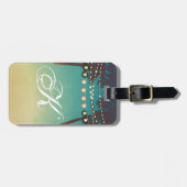 ラゲッパーソナライズされたジタグビーチサンセットパームツリーセント ラゲッジタグ (正面横)