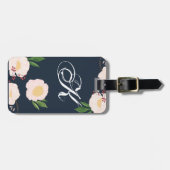 ラゲッパーソナライズされたジタグホワイトフローラ花on D ラゲッジタグ (正面横)