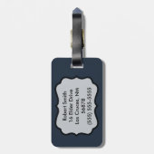 ラゲッパーソナライズされたジタグホワイトフローラ花on D ラゲッジタグ (裏面縦)