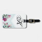 ラゲッパーソナライズされたジタッグ熱帯花オンブルーO ラゲッジタグ (正面横)