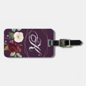 ラゲパーソナライズされたージタグプラムパープルバラ金ゴールドGe ラゲッジタグ (正面横)