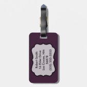 ラゲパーソナライズされたージタグプラムパープルバラ金ゴールドGe ラゲッジタグ (裏面縦)