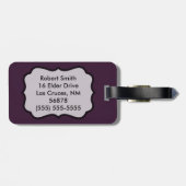 ラゲパーソナライズされたージタグプラムパープルバラ金ゴールドGe ラゲッジタグ (裏面横)