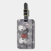 ラゲージタグパーソナライズされたスケルトンボクシング絵画ズ ラゲッジタグ (正面縦)