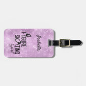ラゲージタグ姿スケートで滑るガールパープルスパークル ラゲッジタグ (正面横)