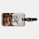 ラゲージパーソナライズされたタグカウボーイブーツバーンウッドルー ラゲッジタグ (正面横)