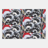 ラコオンズクリスマスサンタハットオリジナルアート ラッピングペーパーシート (正面3)