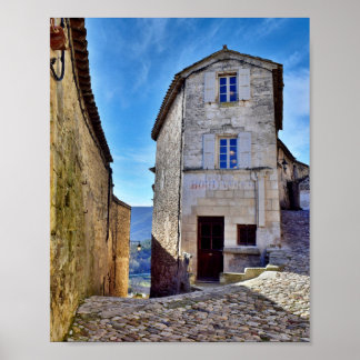 ラコステ市の有名な通りフランスヨーロッパ ポスター