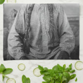 ラコタのリーダー座るブル先住民アメリカインディアン キッチンタオル (折り畳み)