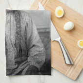 ラコタのリーダー座るブル先住民アメリカインディアン キッチンタオル (四つ折り)