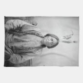 ラコタのリーダー座るブル先住民アメリカインディアン キッチンタオル (横)