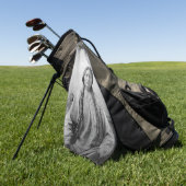 ラコタのリーダー座るブル先住民アメリカインディアン ゴルフタオル (グリーン)