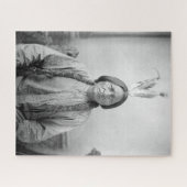 ラコタのリーダー座るブル先住民アメリカインディアン ジグソーパズル (横)