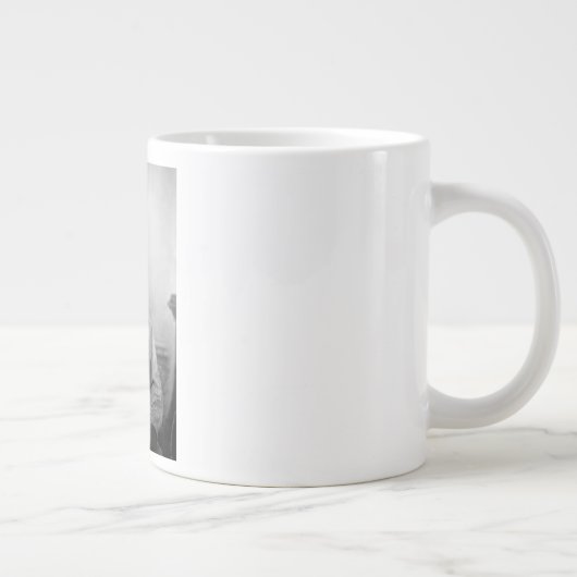 ラコタのリーダー座るブル先住民アメリカインディアン ジャンボコーヒーマグカップ (右)