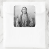 ラコタのリーダー座るブル先住民アメリカインディアン スクエアシール (バッグ)