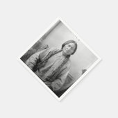 ラコタのリーダー座るブル先住民アメリカインディアン スタンダードカクテルナプキン (角)