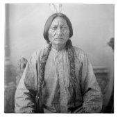 ラコタのリーダー座るブル先住民アメリカインディアン タイル (正面)