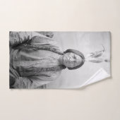 ラコタのリーダー座るブル先住民アメリカインディアン ハンドタオル (ハンドタオル)