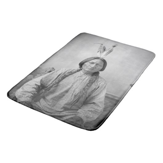 ラコタのリーダー座るブル先住民アメリカインディアン バスマット (アングル)