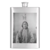 ラコタのリーダー座るブル先住民アメリカインディアン フラスク (正面)