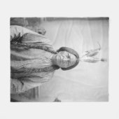 ラコタのリーダー座るブル先住民アメリカインディアン フリースブランケット (正面(横))