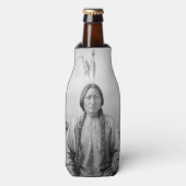 ラコタのリーダー座るブル先住民アメリカインディアン ボトルクーラー (ボトル正面)